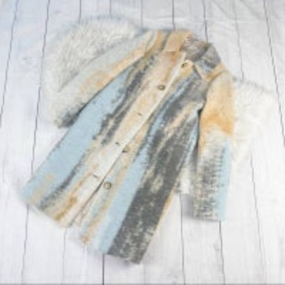 Reformation Blue Lasker Coat Button Down With Collar Longsleeve Size XS